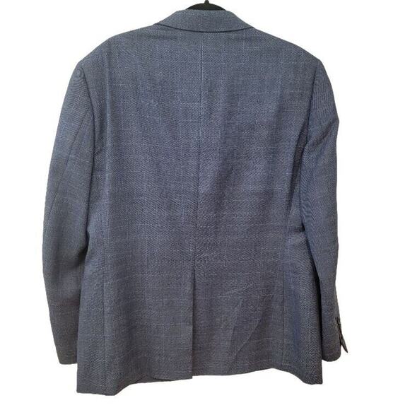 Joseph & Feiss Wool Blazer Sportcoat 42R Men's Plaid Blue Two Button - Picture 7 of 12